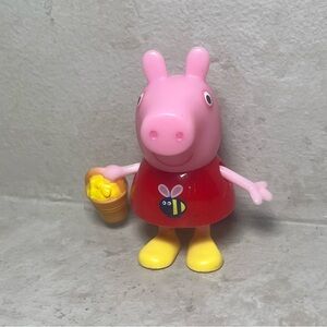 Peppa Pig Playset Figure ~ PEPPA PIG with BEE RED DRESS & Pail Toy